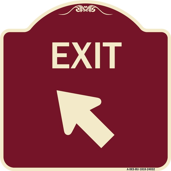 Signmission Exit Exit with Left Arrow Heavy-Gauge Aluminum Architectural Sign, 18" H, 18" L, BU-1818-24032 A-DES-BU-1818-24032 - main